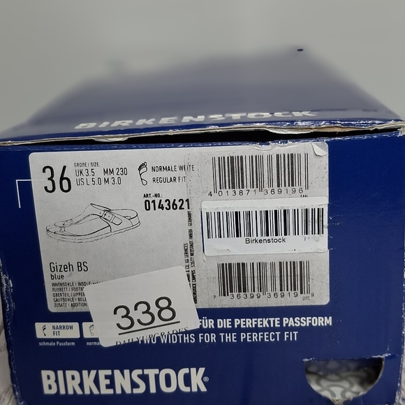NIB Birkenstock Gizeh Blue Navy Thong Sandals Flip Flops Shoes regular 36/US 5-6 - Picture 10 of 10